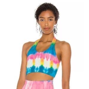 Spiritual Gangster Ananda Brami Halter Top in Highlighter Tie Dye, SZ XS